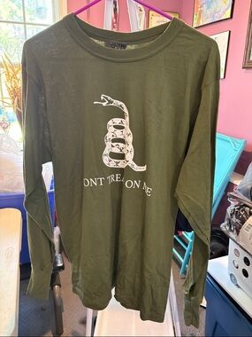 Ripe Olive Green Long Sleeve Tee with White Graphic Tag